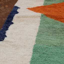 Colorful Wool Moroccan Rug Handmade Boujad Azilal Carpet - thumbnail 3