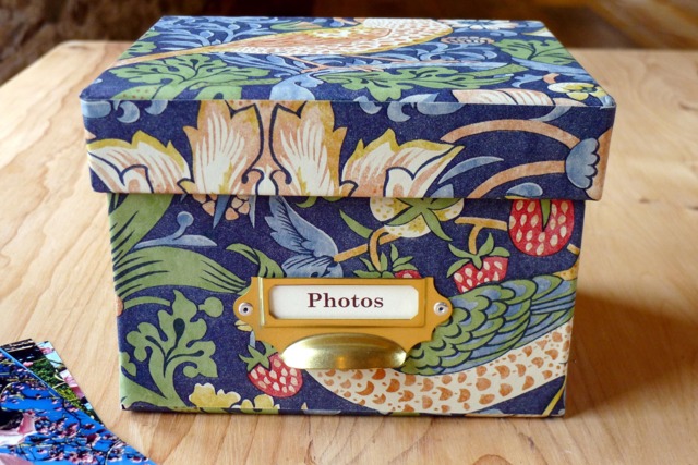 William Morris Photo Box Strawberry Thief Navy Design, Handmade in England - image 1