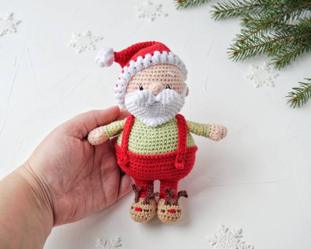 Santa Claus Small Stuffed Toy, Holiday Pregnancy Announcement, Christmas Nursery Decor, Baby Shower Gift - image 1