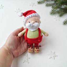 Santa Claus Small Stuffed Toy, Holiday Pregnancy Announcement, Christmas Nursery Decor, Baby Shower Gift - thumbnail 3