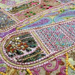 Elephant Tapestry Vintage Patchwork, Bohemian Wall Hanging - 80x100 Inches - thumbnail 4
