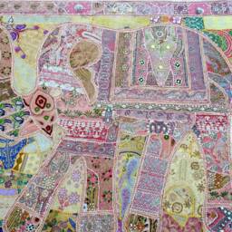 Elephant Tapestry Vintage Patchwork, Bohemian Wall Hanging - 80x100 Inches - thumbnail 2