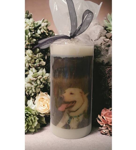 Personalised Photo/Message Candle 14cm Unique Gift Idea Decorative Purposes Only - image 1