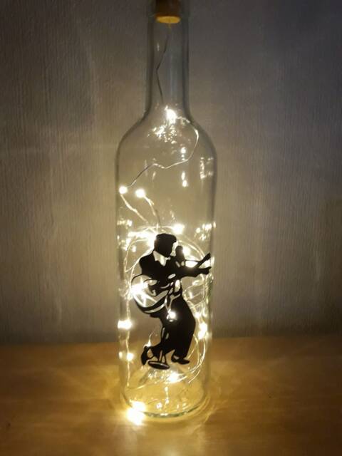 Handcrafted Led Bottle Lamp. Elvis Themed