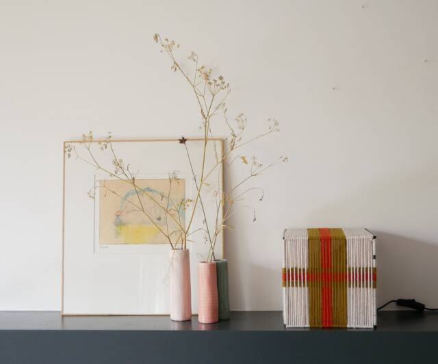 Kara Model Table Lamp - Hand-Woven Lamps Single Woven Yarn Shade Suspension - image 1