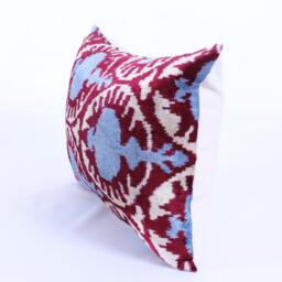Ikat Velvet Pillow Cover, Handmade Cushion, Decorative Throw Pillow, Boho Cushion Turkish Home Decor - thumbnail 2
