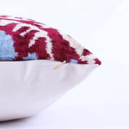 Ikat Velvet Pillow Cover, Handmade Cushion, Decorative Throw Pillow, Boho Cushion Turkish Home Decor - thumbnail 3