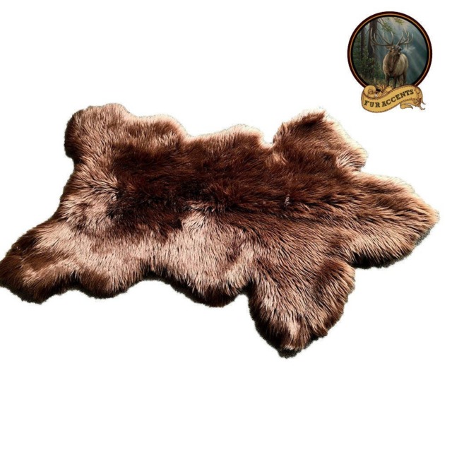 Sierra Bear Shape Faux Fur Rug - Thick Icelandic Sheepskin Pelt, Usa - image 1