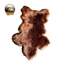 Sierra Bear Shape Faux Fur Rug - Thick Icelandic Sheepskin Pelt, Usa - thumbnail 3