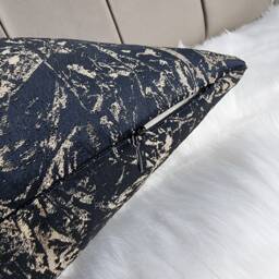 Gorgeous Cascade Black & Gold Satin Cushion Cover Modern Home Decor Chair Sofa & Bed Pillow Designer Handmade - thumbnail 3