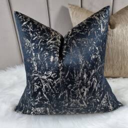 Gorgeous Cascade Black & Gold Satin Cushion Cover Modern Home Decor Chair Sofa & Bed Pillow Designer Handmade - thumbnail 2