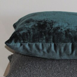 Duo Velvet Cushion Cover, Aquamarine Mallard - thumbnail 1