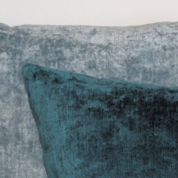 Duo Velvet Cushion Cover, Aquamarine Mallard - thumbnail 2