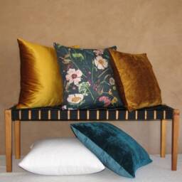Duo Velvet Cushion Cover, Aquamarine Mallard - thumbnail 3