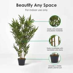 Artificial Bamboo Tree Plant With Pot - 95cm Or 155cm Realistic Faux Indoor Greenery, Oriental Zen D??cor, Uv Protected - thumbnail 2