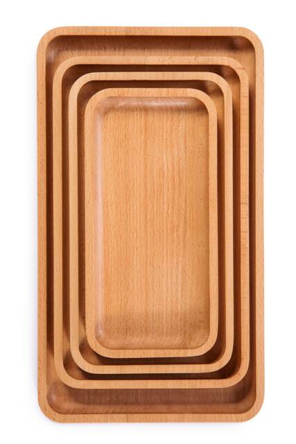 Beech Wood Catchall Tray, Wooden Valet Bedside Organizer - image 1