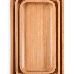 Beech Wood Catchall Tray, Wooden Valet Bedside Organizer - thumbnail 2