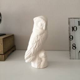 Ceramic Owl, Ready To Paint, Bisque, Unpainted Figurines, White Owl Statue, Home Decor, Gift Ideas, U-Paint, Housewarming Gift, Art - thumbnail 2