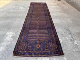 2'8x9'8 Handmade Vintage Afghan Wool Runner Rug - Traditional Floral Design, Boho Hallway Carpet, Perfect Christmas Gift