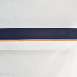Navy White Mustard Modern Striped Valance Curtain, Colour Block Rod Pocket Valance, Kitchen Window Straight Made To Measure - thumbnail 2