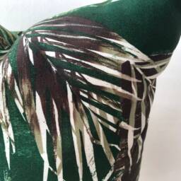 Botanical Print Pillow Cover , Green Farmhouse Decor Branch Cushion Case Leaf Couch Fern Tropical Euro Sham - thumbnail 3