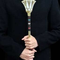 Sceptre Staff, Lotus Flower Head Was Sceptre Of God Osiris, Waz Sceptre. Ancient Egyptian Waz-Scpetre - thumbnail 2