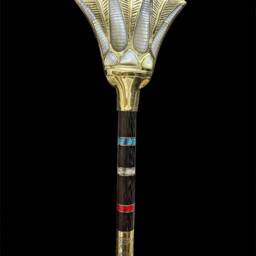 Sceptre Staff, Lotus Flower Head Was Sceptre Of God Osiris, Waz Sceptre. Ancient Egyptian Waz-Scpetre - thumbnail 3