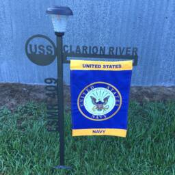 Retired Navy Garden Flag Stand Military Service, Solar Light, Customize - thumbnail 2