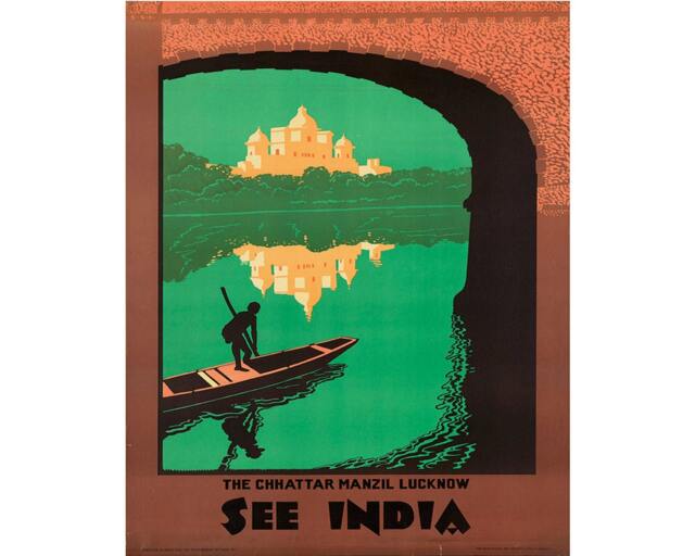 See India Vintage Travel Advertising Enamel Metal Tin Sign Wall Plaque