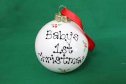 Baby's First Christmas Personalised Bauble - Hand Painted Pottery Tree Decoration, Handmade, Unique, Festive, Seasonal, Keepsake, Ceramic - thumbnail 1