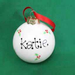 Baby's First Christmas Personalised Bauble - Hand Painted Pottery Tree Decoration, Handmade, Unique, Festive, Seasonal, Keepsake, Ceramic - thumbnail 2