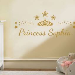 Children's Personalised Princess Name Wall Art, Modern Transfer, PVC Decal - thumbnail 2