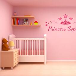 Children's Personalised Princess Name Wall Art, Modern Transfer, PVC Decal - thumbnail 3