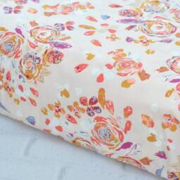 Fitted Crib Sheets-Rose Gold Floral Sheets-Baby Girl Boy Bedding-Rose Peach Nursery Bedding-Pink Baby Bedding - thumbnail 2