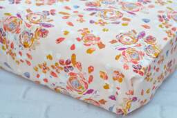 Fitted Crib Sheets-Rose Gold Floral Sheets-Baby Girl Boy Bedding-Rose Peach Nursery Bedding-Pink Baby Bedding