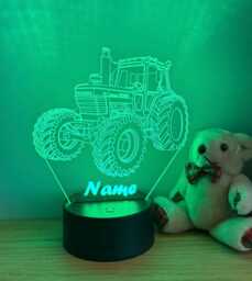 Personalised Tractor Night Light, Children's Light, Game Room, Boys Night Led Boy Girls Birthday Active
