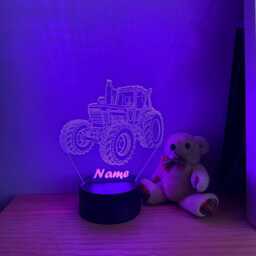 Personalised Tractor Night Light, Children's Light, Game Room, Boys Night Led Boy Girls Birthday Active - thumbnail 2