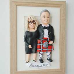 Custom Couple Portrait - Pregnant Wife, Expecting Parents, Handmade Keepsake Artwork - thumbnail 4