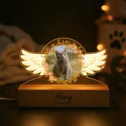 Personalized Pet Memorial Gifts, Custom Photo Night Light, Frame, Cat/Dog Loss Sign, Keepsake For Gift - thumbnail 3