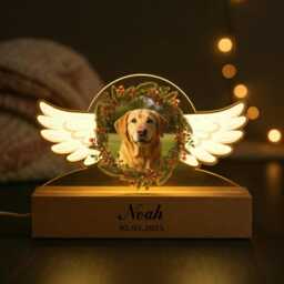 Personalized Pet Memorial Gifts, Custom Photo Night Light, Frame, Cat/Dog Loss Sign, Keepsake For Gift - thumbnail 1