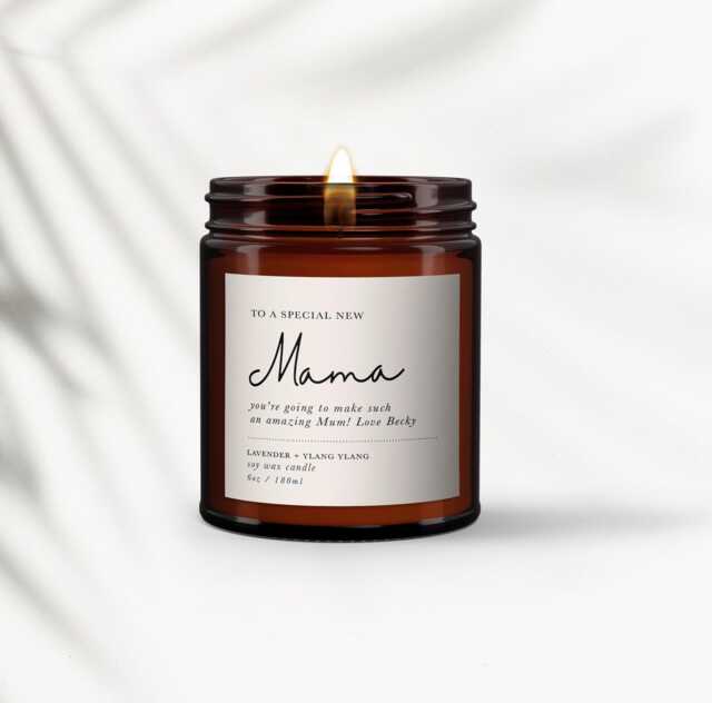Personalized New Mama Candle Essential Oil Soy Wax, Relaxing Scents - image 1