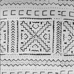 White & Black Authentic Mud Cloth Upholstery Fabric, Throw, From Mali - Hand-Dyed Bogolan - thumbnail 2