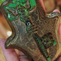 Handmade Stone Hamsa Wall Hanging Middle Eastern Home Decor - thumbnail 4