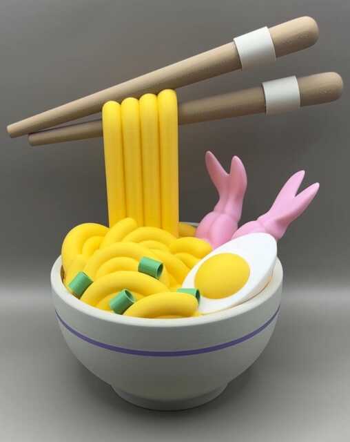 Ramen Noodle Shaped Storage Box With Floating Chopsticks - Light Up Desk Organiser - image 1