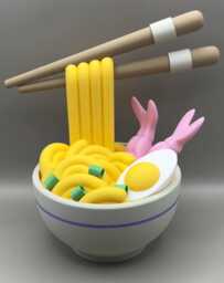Ramen Noodle Shaped Storage Box With Floating Chopsticks - Light Up Desk Organiser - thumbnail 1