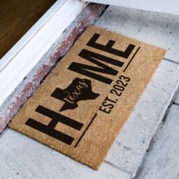 America State Map Doormat - Texas Custom Personalized Rug Silhouette Mat Housewarming Gift - thumbnail 2