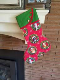 Christmas Stocking With Retro Kitty Print - thumbnail 1