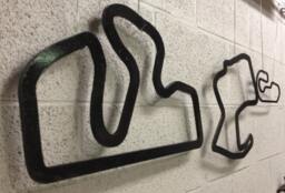 Large Metal Race Track Wall Art, Garage D??cor - 37-48 Inch - thumbnail 1