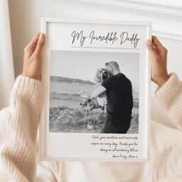 Custom Daddy Photo Print, Personalised Gift From Child, Minimalist Framed Wall Art - thumbnail 2