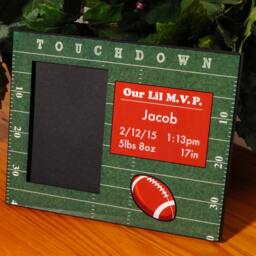 Personalized Football Baby Photo Frame Newborn Gift, 4x6 Picture - thumbnail 2